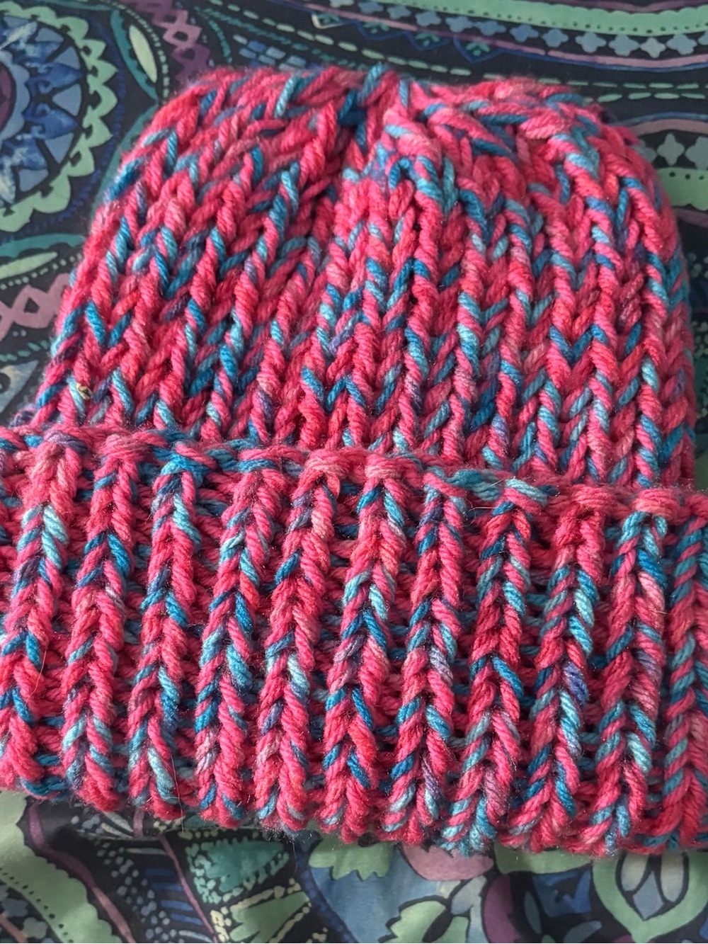 Pink & blue Knit Beanie Hat